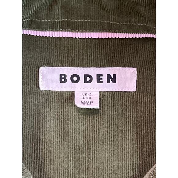 Boden Olive Green Corduroy Button Down Shirt Size Womens 8 100% Cotton Soft Fall - Picture 4 of 9